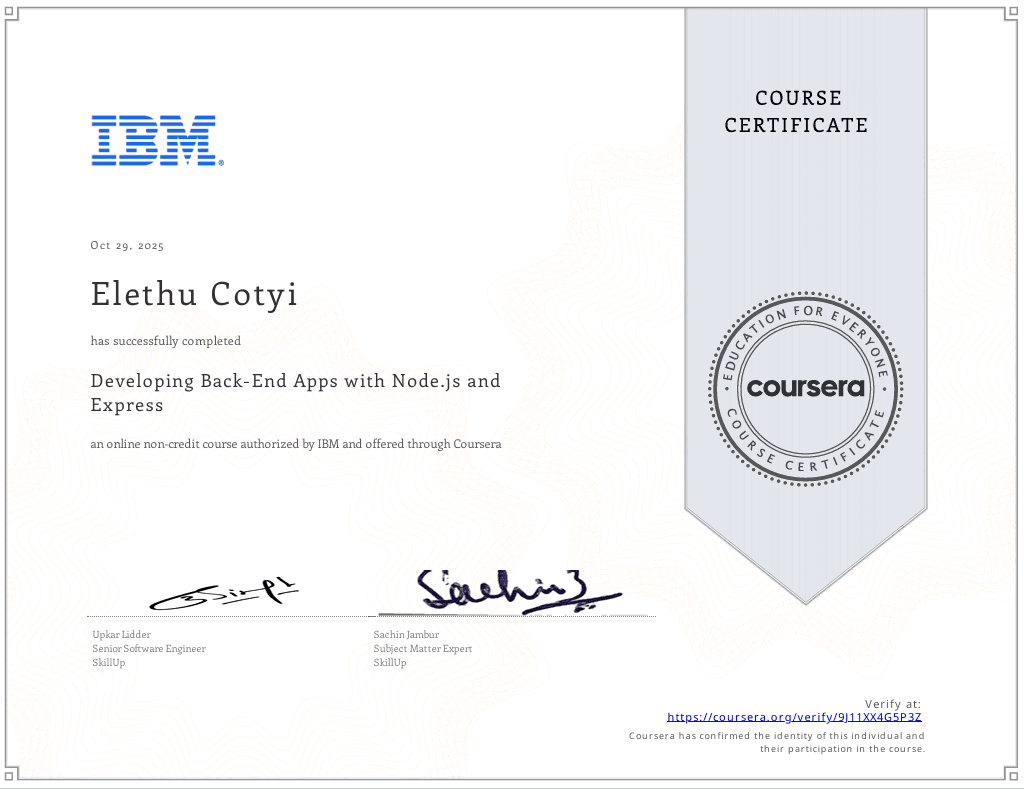IBM Full Stack Certificate 3